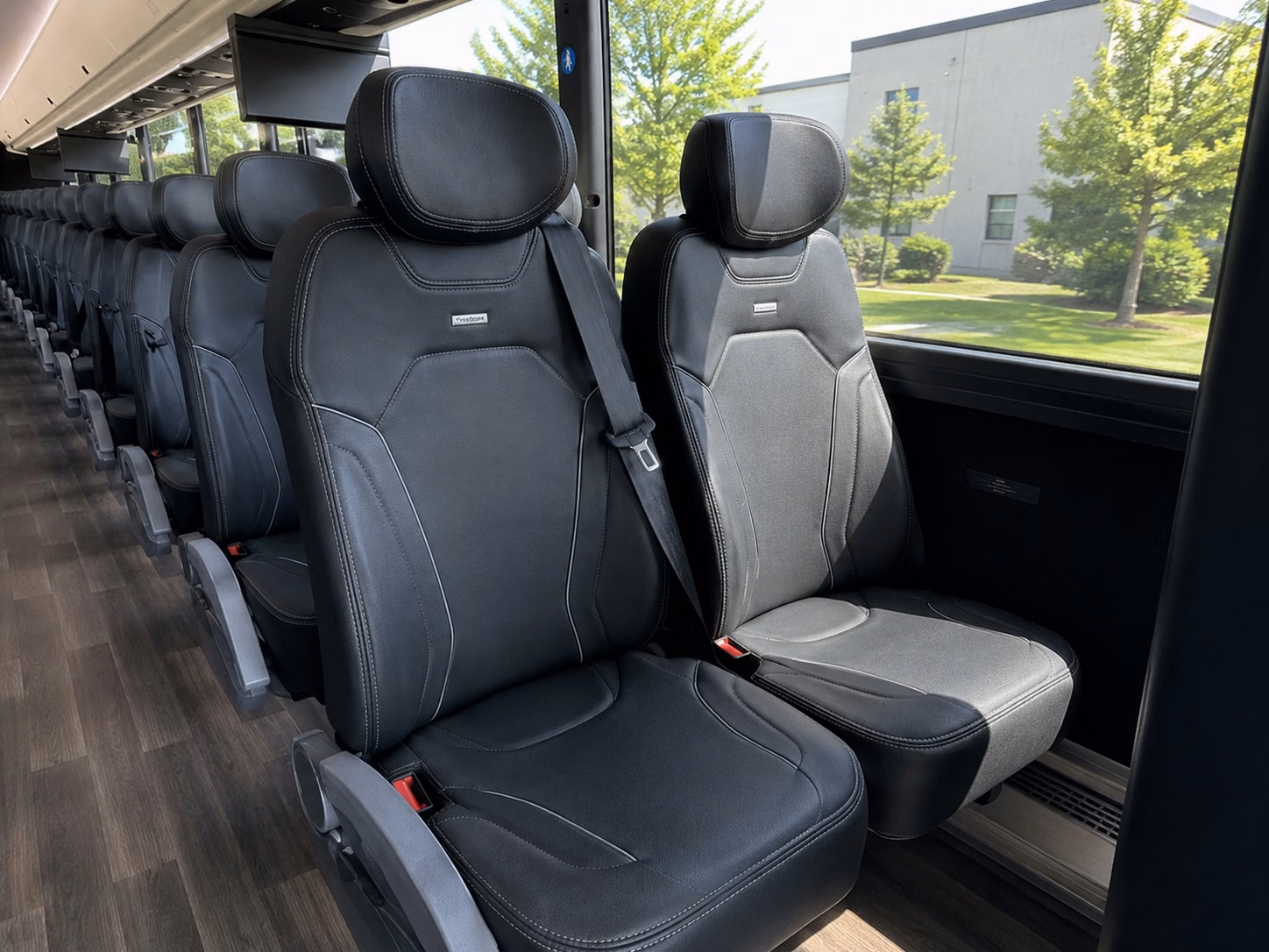56 passenger charter bus inside